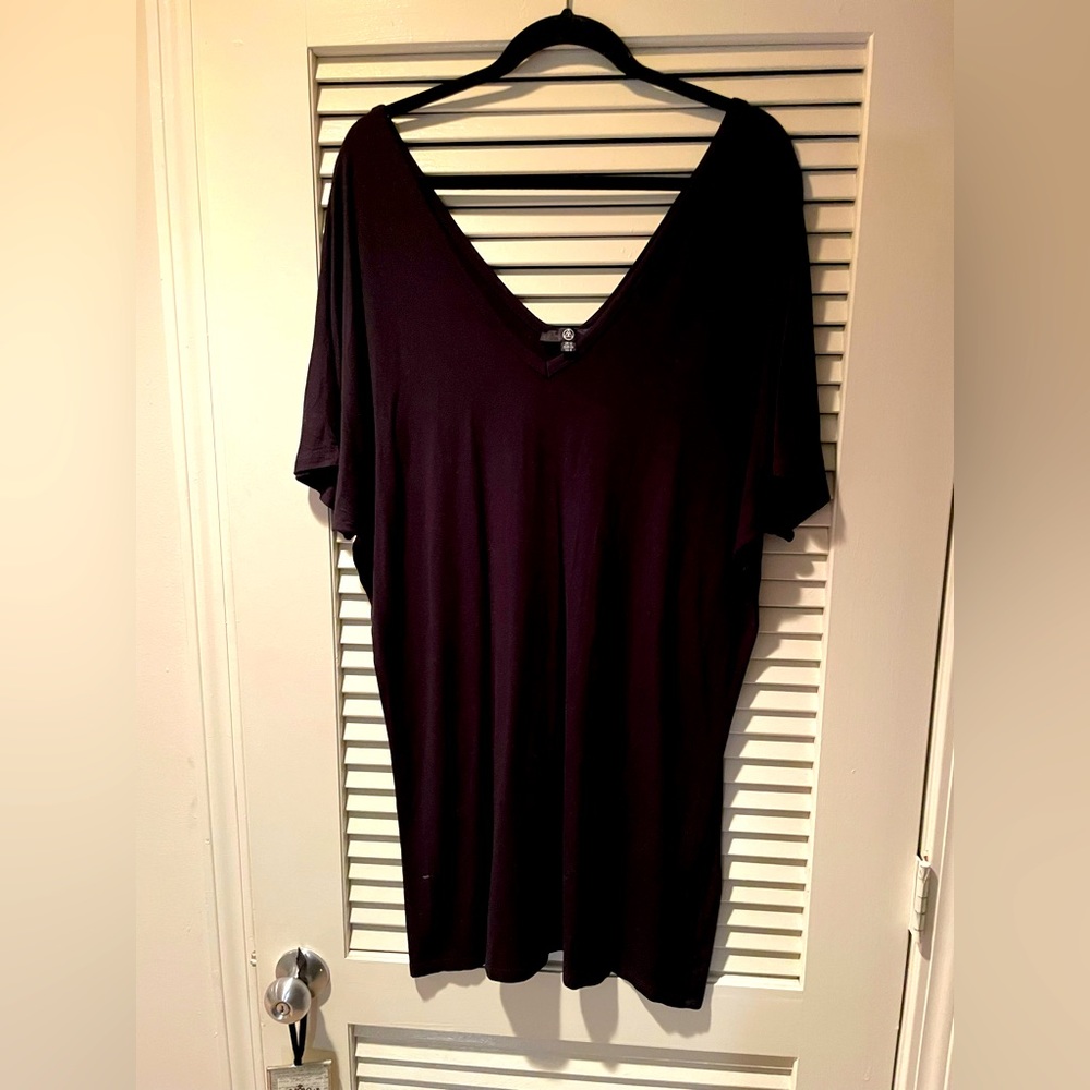 Missguided Black Dolman Sleeve Bathing Suit Cover Up / Short - Sleeve Dress